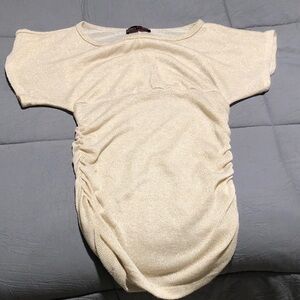 Sparkly Cream Short Sleeve Top